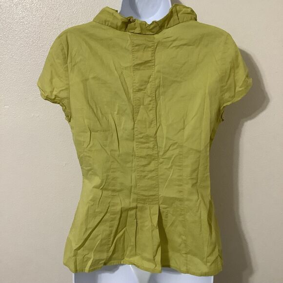 Vintage Y2K Green Fairycore Cottagecore Fairy Ruffle Cotton Button Up Top Sz 10 - Picture 7 of 12